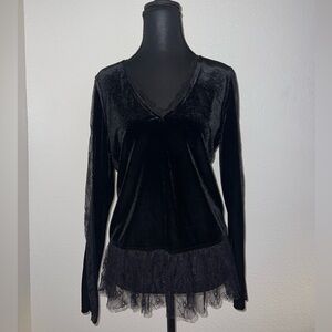 Black Velvet Long Sleeve Top